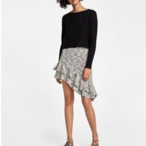 Zara Basic Asymmetric Ruffle Skirt